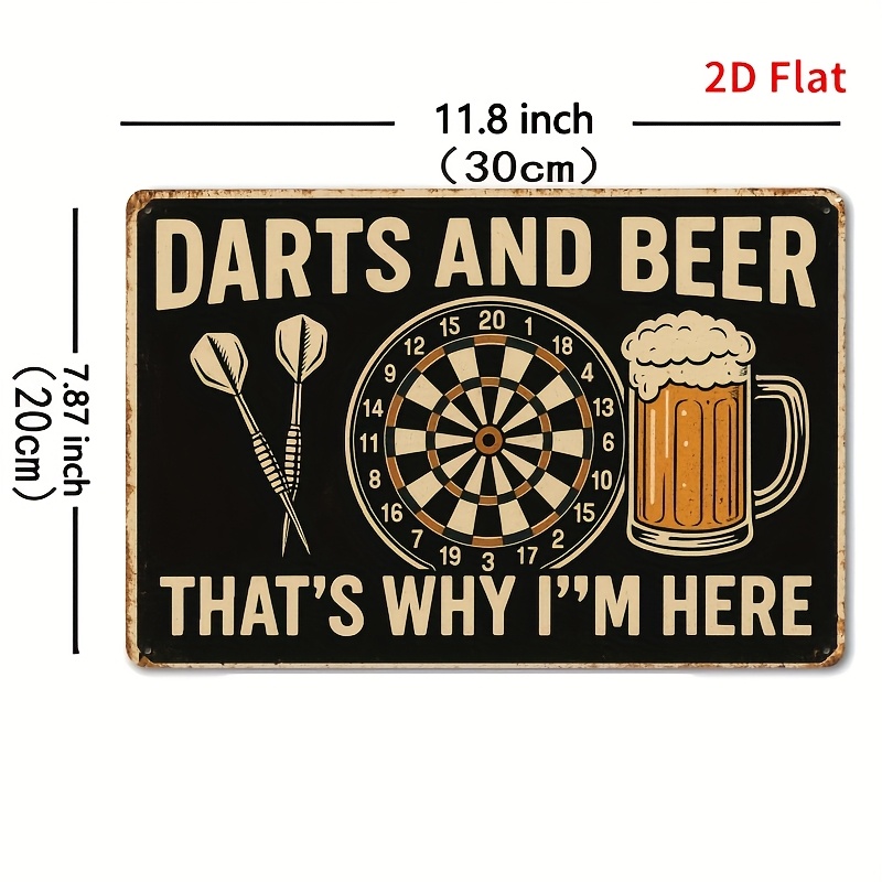 Tin Sign - Darts Board Beer Mu - Board Game Quote recension och pris