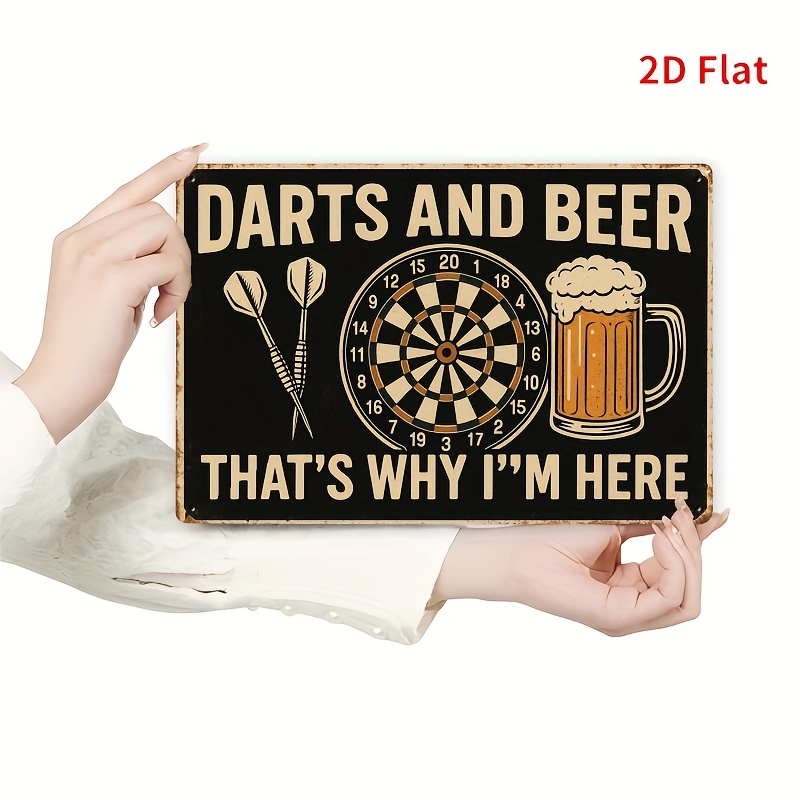 Tin Sign - Darts Board Beer Mu - Board Game Quote recension och pris